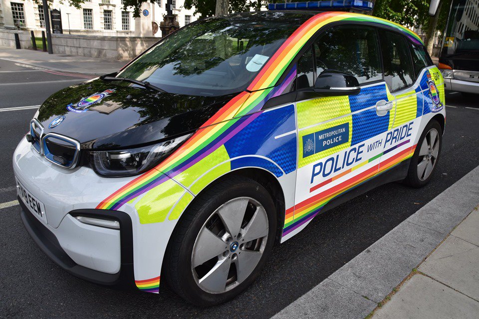Rainbow police car